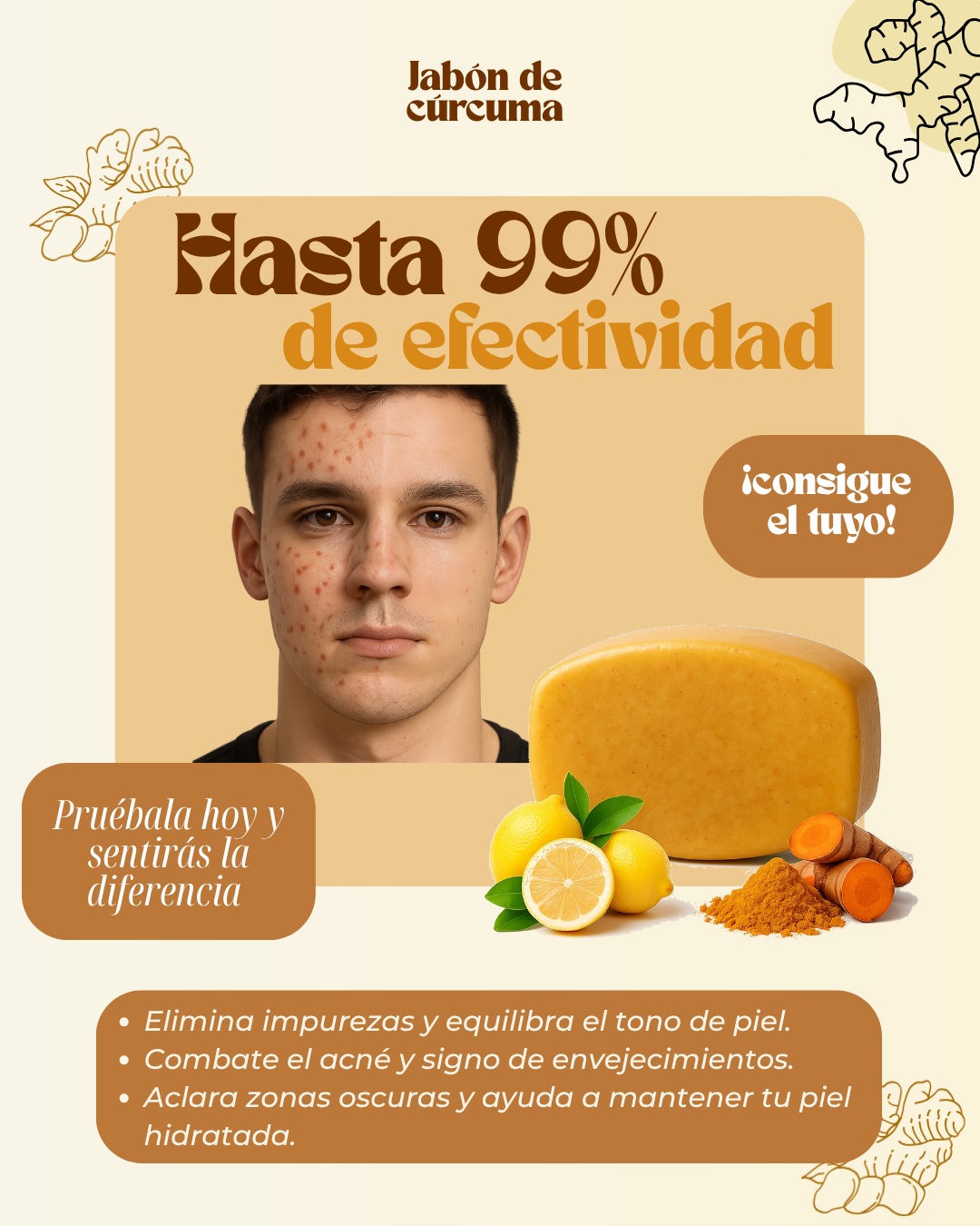 JABÓN DE CÚRCUMA Y ÁCIDO KÓJICO